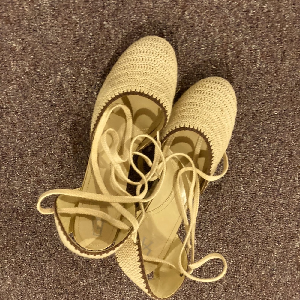 Womens strapped wedge. Like new